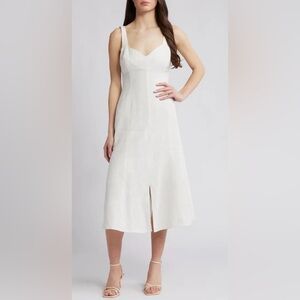 503.  Du Paradis Sleeveless Linen Midi Dress